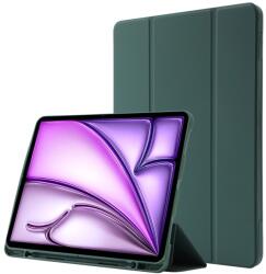  LEATHER Capac cu balamale pentru Apple iPad Air 13 2026 / 2025 / 2024 verde închis