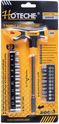 HOTECHE T-behajtó készlet 20 részes dugókulcsokkal+bit fejekkel Hoteche (250420)