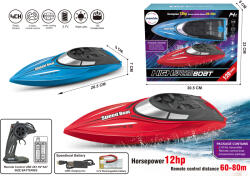 Mamido Távirányítós hajó High Speed Boat kék, 12LE, 80 m (MT1263) - mamido