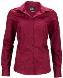 James & Nicholson (Daiber) Női hosszú ujjú ing JN641 - Borvörös | XS (1-JN641-1748258)