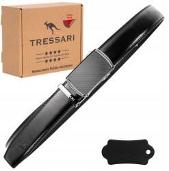 Tressari Öv Férfi Bőröv Nadrághoz, Fekete, 120 cm, Automata Csat, Valódi Bőr (TRESSARI męski pasek do garnituru spodni)