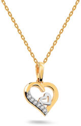 Heratis Forever Gyémánt szív medál lab-grown gyémántokkal 0, 05 ct, sárga arany, 14K BSBR139