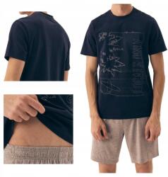 Henderson férfi pamut rövid ujjú pizsama Surf 42598 sötétkék L (bawełna komplet piżama)