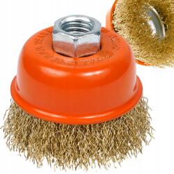 POLAX Csiszolófejes drótkefe menetes 65mm-es M14 hullámos huzalhoz (54-175)