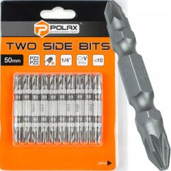 POLAX Kétoldalas bitkészlet 50mm PZ2 PZ2 1/4" 6150CRV (10 db) Polax (51-088)