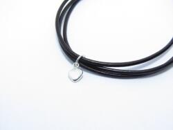 Karkötő Szíj Fekete 2 mm Kapocs Ezüst 925 23 CM (nnnnnn)