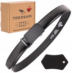 Tressari Öv Férfi Öv, Fekete, Automata Csat, 100% Valódi Bőrből, Ajándéknak is Kiváló (TRESSARI męski pasek do garnituru spodni)