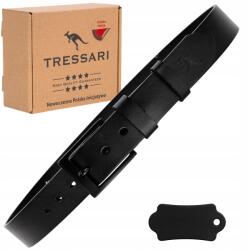 Tressari Férfi Bőr Öv, fekete, 120cm, természetes bőr, Nickel Free csat (TRESSARI 120 cm męski pasek do jeansów spodni)