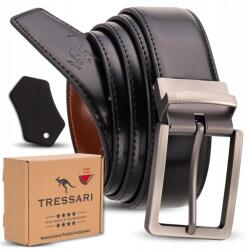 Tressari Öv, 120cm, fekete-barna, kétoldalas bőr (Pasek Skórzany 120 cm Czarny Brązowy Spodni)