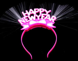 Mezőfi Fejdísz, villogó, Happy New Year, pink