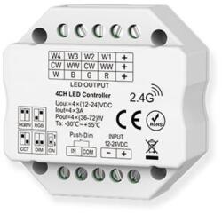 Ledium ProSystem 4 csatornás kapcsoló mögé építhető LED RF fényerőszabályzó modul, 12-24V DC, 4x3A (OH9114454)