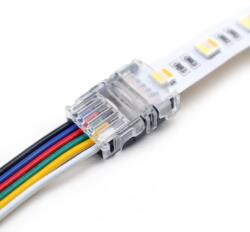 Ledium LED szalag betáp csatlakozó 12 mm széles RGB+CCT LED szalagokhoz, 6 eres vezetékhez, HIPPO