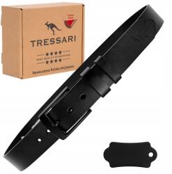 Tressari Férfi bőr öv, fekete, 115cm, természetes bőr (Klasyczny męski pasek 115 cm jeansów TRESSARI)