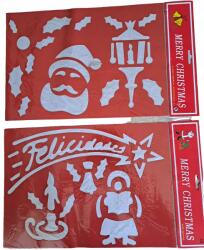 Druk-Pak 2 Karácsonyfa Sablonok Mikulás 24x35 Ablak Üveg Dekoráció (świąteczne ozdoby naklejki)