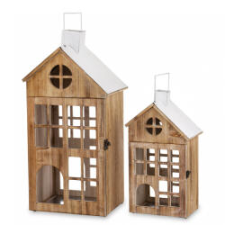 Art-Pol 2 db-os lámpáskészlet fa barna, fehér 75x33x26 52x25x18cm (180181)