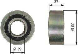 GATES Szíjtárcsa/vezetőgörgő, hosszbordás szíj GATES T36139 for RENAULT (T36139)