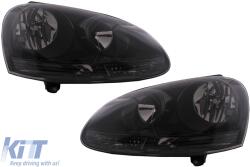 KITT Lightning Fényszórók VW Golf 5 V (10.2003-2009) Jetta (2005-2010) teljesen fekete (HLVWG5BB)
