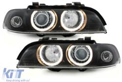 KITT Lightning Első lámpák BMW E39 95-00 _ körgyűrűk _ fekete (SWB07DB)