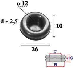 Romix Kábelátvezető, vezeték átvezető gumigyűrű, gumidugó univerzális 12 mm-es belső átmérővel C70403 (1 db) [FA1] (C70403)