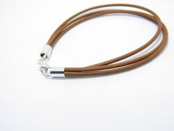  Karkötő Szíj Barna 2 mm Ezüst Kapcsokkal 925 19 CM (nnnnnn)