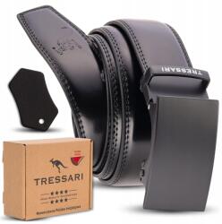 Tressari Férfi Bőröv, fekete, automata csat, 120cm, természetes bőr (PASEK Do Spodni Męski Skórzany CZARNY)