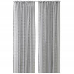 IKEA Sanddadra Függöny, 1 pár, szürke, 145x300 cm (205.489.75)