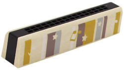  Szájharmónika - barna, csillagos (CSWF8722-D)