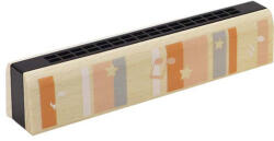 Szájharmónika - narancssárga, csillagos (CSWF8722-B)