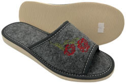  Női filc papucs hímzéssel, 37-es méret | szürke