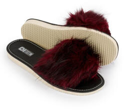  Női kényelmes papucs szőrmével, 36-os méret | bordó