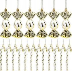 Karácsonyi díszek Karácsonyi gömbök 18 db Arany Cukorka (Ozdoby świączteczne Boże)