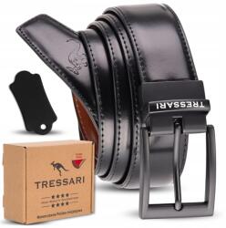 Tressari Férfi Öv, 120cm, fekete/barna, 100% bőr (TRESSARI 120 cm męski pasek dwustronny)