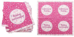  Szalvéta 33x33cm Rózsaszín, Boldog Szülinapot, 16db (LUFI431005)