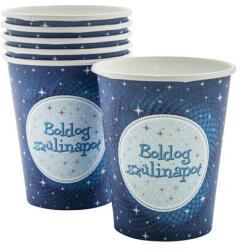  Papírpohár Boldog Szülinapot! 2, 5dl 6db, Kék (LUFI487609)