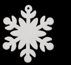  Hópihe alakú dísz - fehér - 53 mm (v6864)