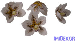  Polifoam orchidea fej 9, 5cm - Fehér-Cirmos
