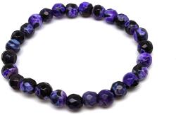 R. M. ékszer Achát tűz faz szin lila gyerek golyó karkötő 6mm (058587)