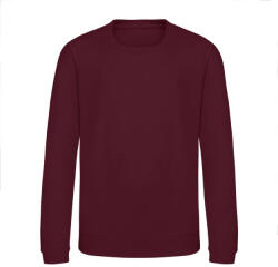 Just Hoods Környakas gyerek pulóver bolyhozott belsővel AWJH030J, Burgundy-7/8 (awjh030jbu-7-8)