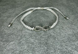 Infinity White - Fonott karkötő kristályos végtelen jellel (VK58)