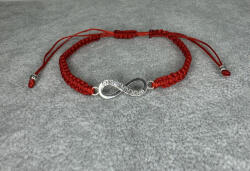 Infinity Red - Fonott karkötő kristályos végtelen jellel (VK60)