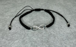 Infinity Black - Fonott karkötő kristályos végtelen jellel (VK59)