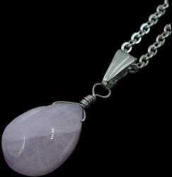  Kunzit csepp medál orvosi acél nyakláncon