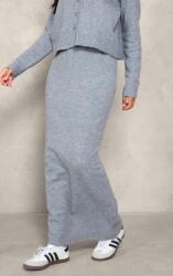 Prettylittlething Szürke Kötött Maxi Szoknya Egyenes Klasszikus Prettylittlething Xs