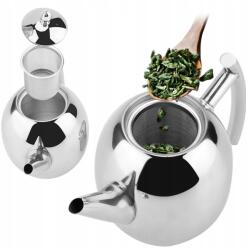 Nagy Ezüst Színű Retró Rozsdamentes Acél Teás Kanna 1, 5L (JY08908-02)