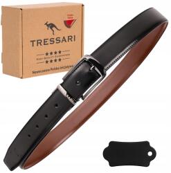 Tressari Férfi Bőr Öv, fekete/barna, 120cm, kétoldalas, bőr (TRESSARI 120 cm męski pasek dwustronny)