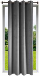 NOW-ART Velúr függöny 140x230 átvezetőkkel grafit sima matt kerekekkel (5903682216910)
