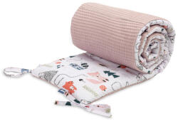  SEN Prémium duplafalú fejvédő kiságyba 180x30 cm - rókás/rose