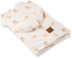 NiKiD's Infantilo NiKiDs muszlin takaró és Tedy párna babakocsiba, bölcsőbe, kiságyba - Lemon