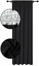 NOW-ART Kész függöny 145x240 sima matt nappaliba beltéri függöny fekete (5903682212745 Czarna)