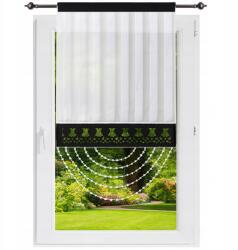 NOW-ART Ablakdekorációs panel 120x60 áttört gyöngyökkel függöny kész rövid (Panel ażurowy 651 czarny)